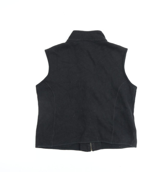 JERZEES Womens Black Gilet Coat Size XL Zip