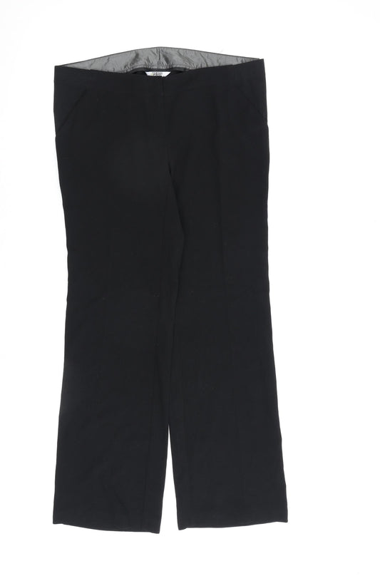 mamas & papas Womens Black Polyester Trousers Size 6 L29 in Regular Zip