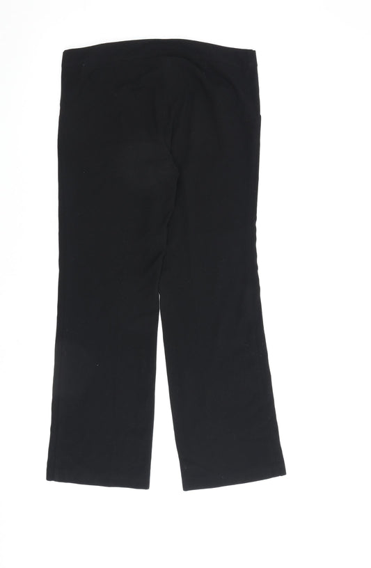 mamas & papas Womens Black Polyester Trousers Size 6 L29 in Regular Zip