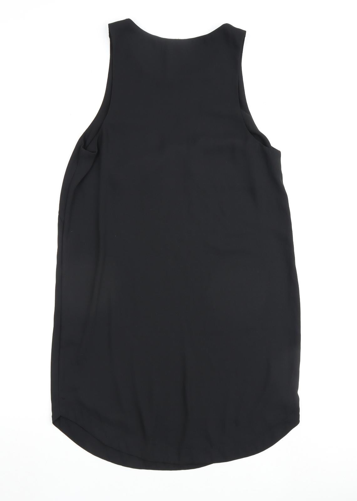 H&M Womens Black Polyester A-Line Size 8 Round Neck Pullover