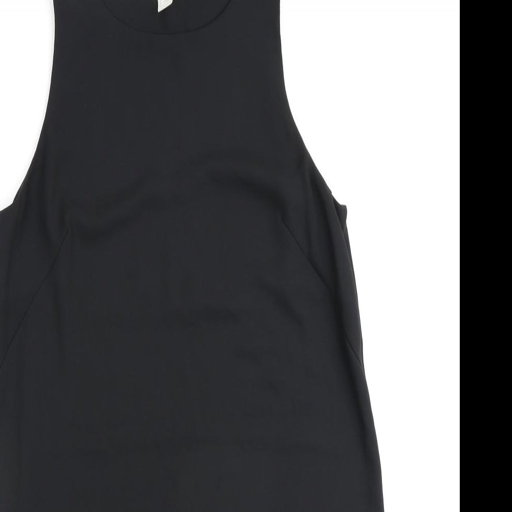 H&M Womens Black Polyester A-Line Size 8 Round Neck Pullover