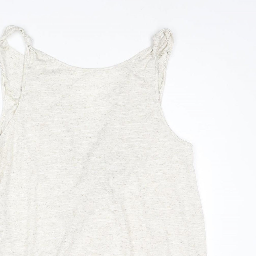 NEXT Womens Beige Polyester Camisole Blouse Size 10 Scoop Neck - Knot Strap Cowl Back