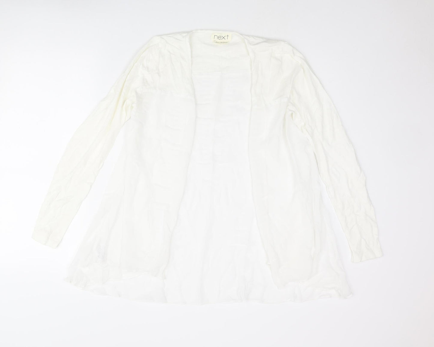 NEXT Womens Ivory Cotton Kimono Blouse Size 8 V-Neck