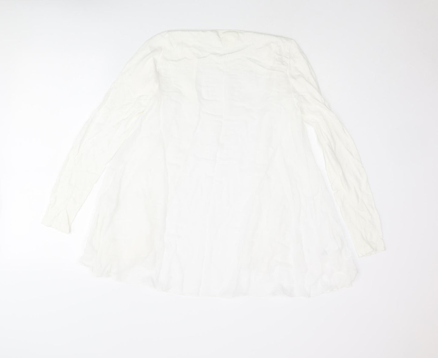 NEXT Womens Ivory Cotton Kimono Blouse Size 8 V-Neck