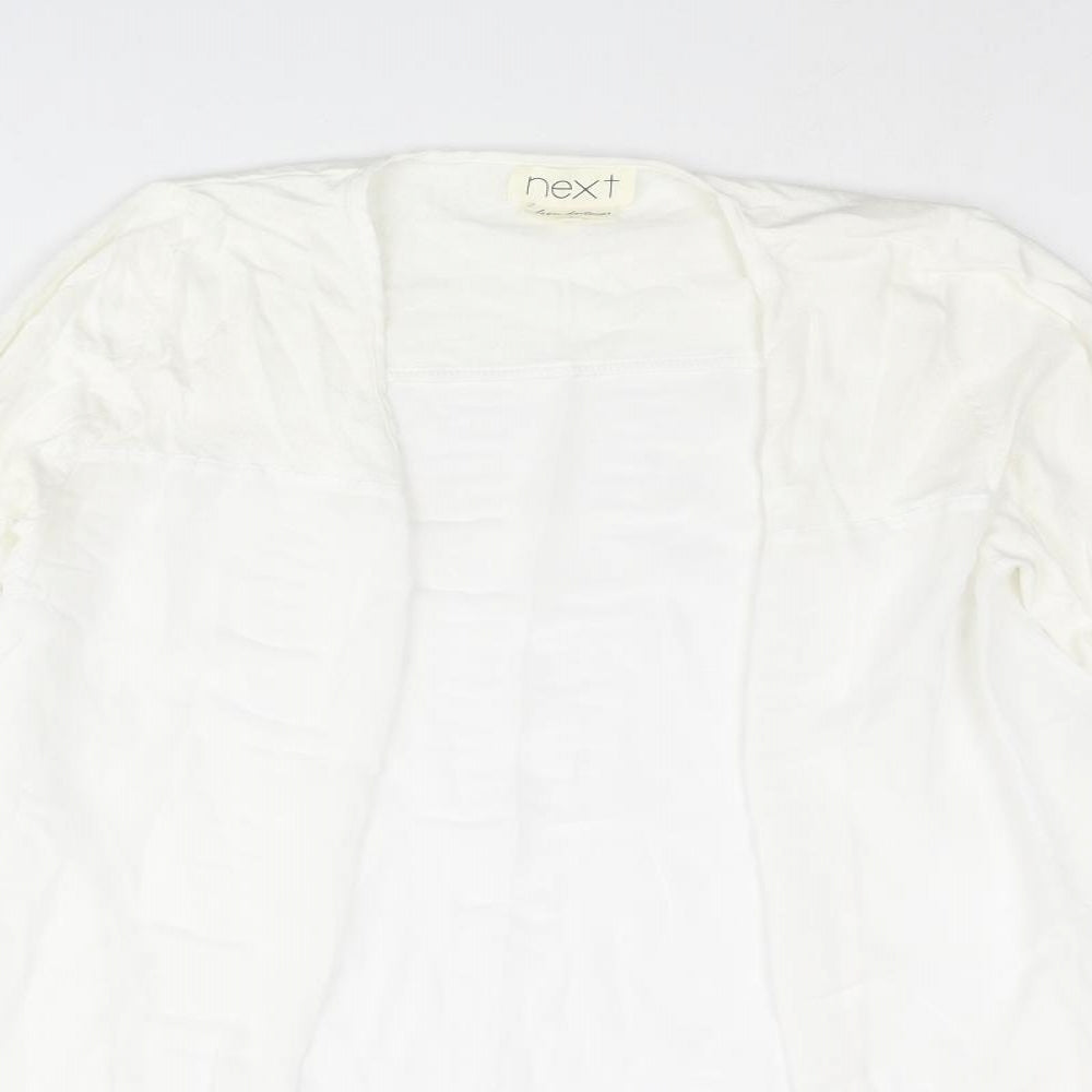 NEXT Womens Ivory Cotton Kimono Blouse Size 8 V-Neck