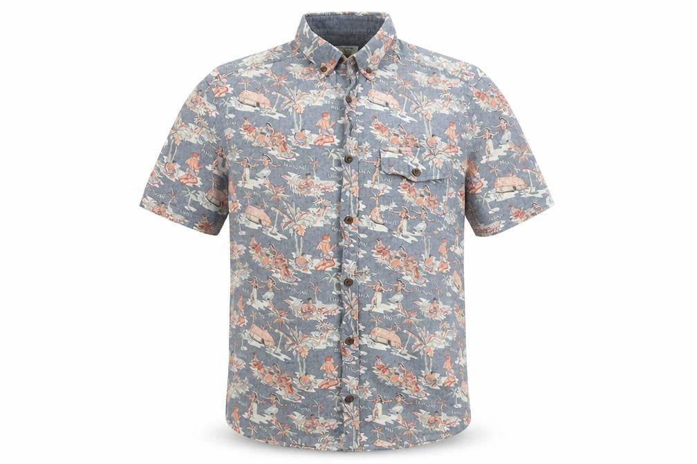 NEXT Mens Multicoloured Geometric Cotton Button-Up Size M Collared Button - Hawaii, Beach, Surfing