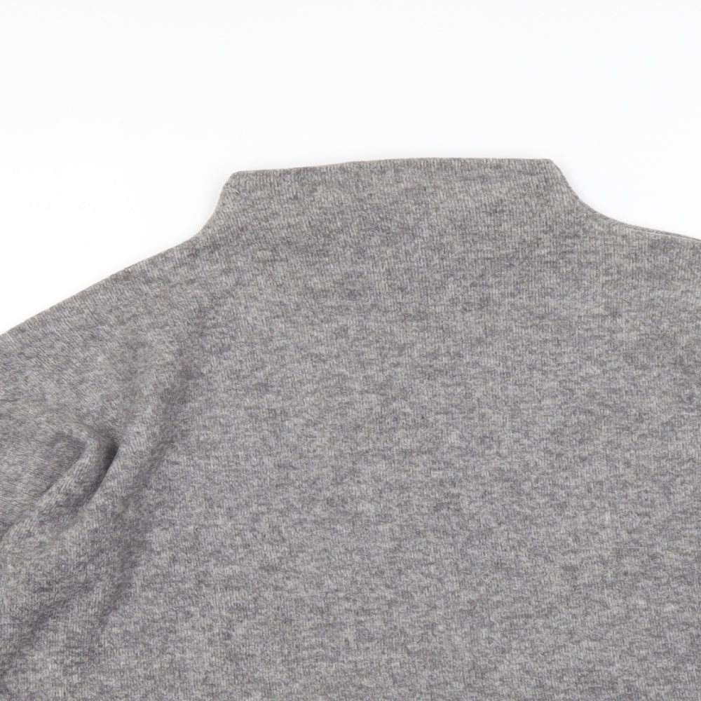 New Look Womens Grey Mock Neck Polyester Pullover Jumper Size M