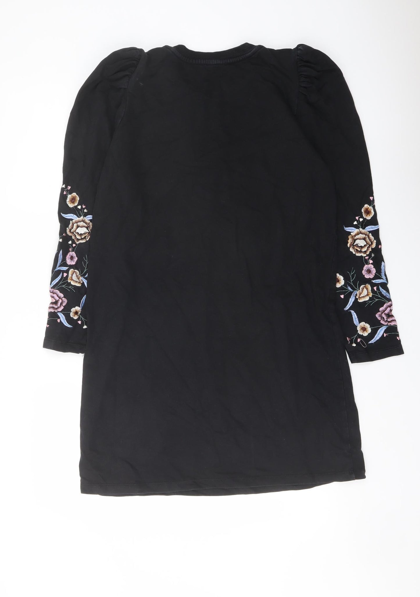ASOS Womens Black Polyester A-Line Size 8 Crew Neck Pullover