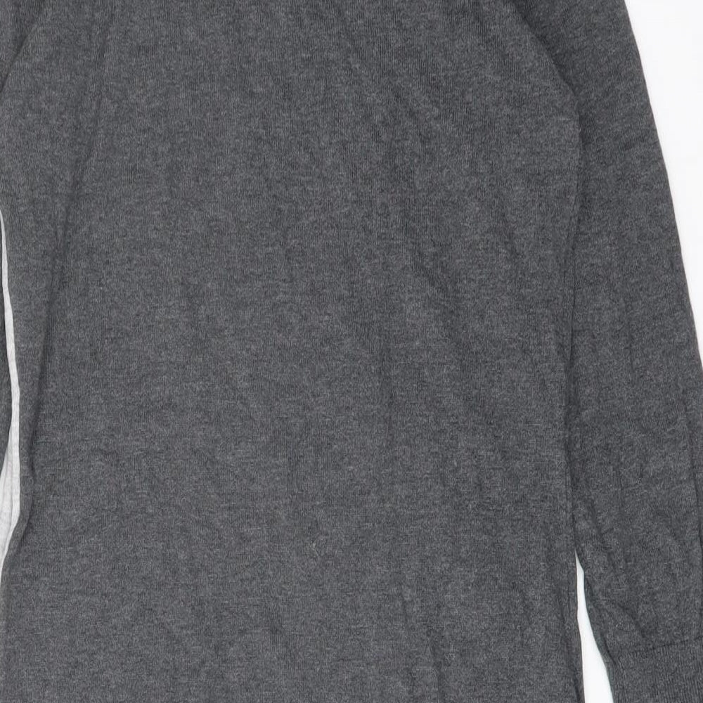 NEXT Womens Grey Boat Neck Cotton Tunic Jumper Size 8