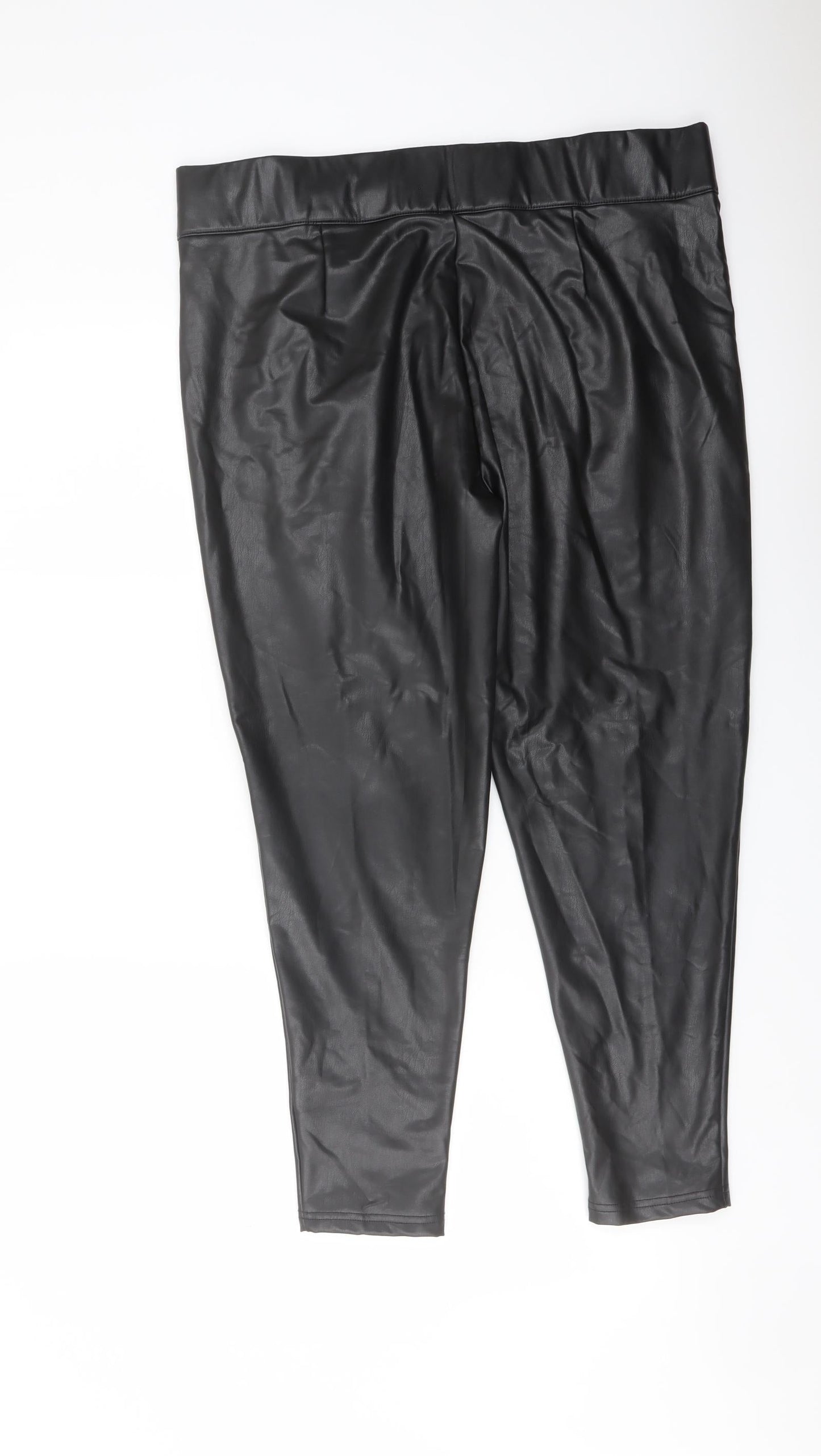 Marks and Spencer Womens Black Polyester Trousers Size 18 L25 in Regular