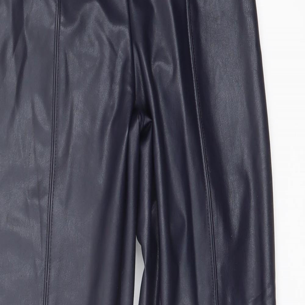 Marks and Spencer Womens Blue Polyester Trousers Size 6 L25 in Regular