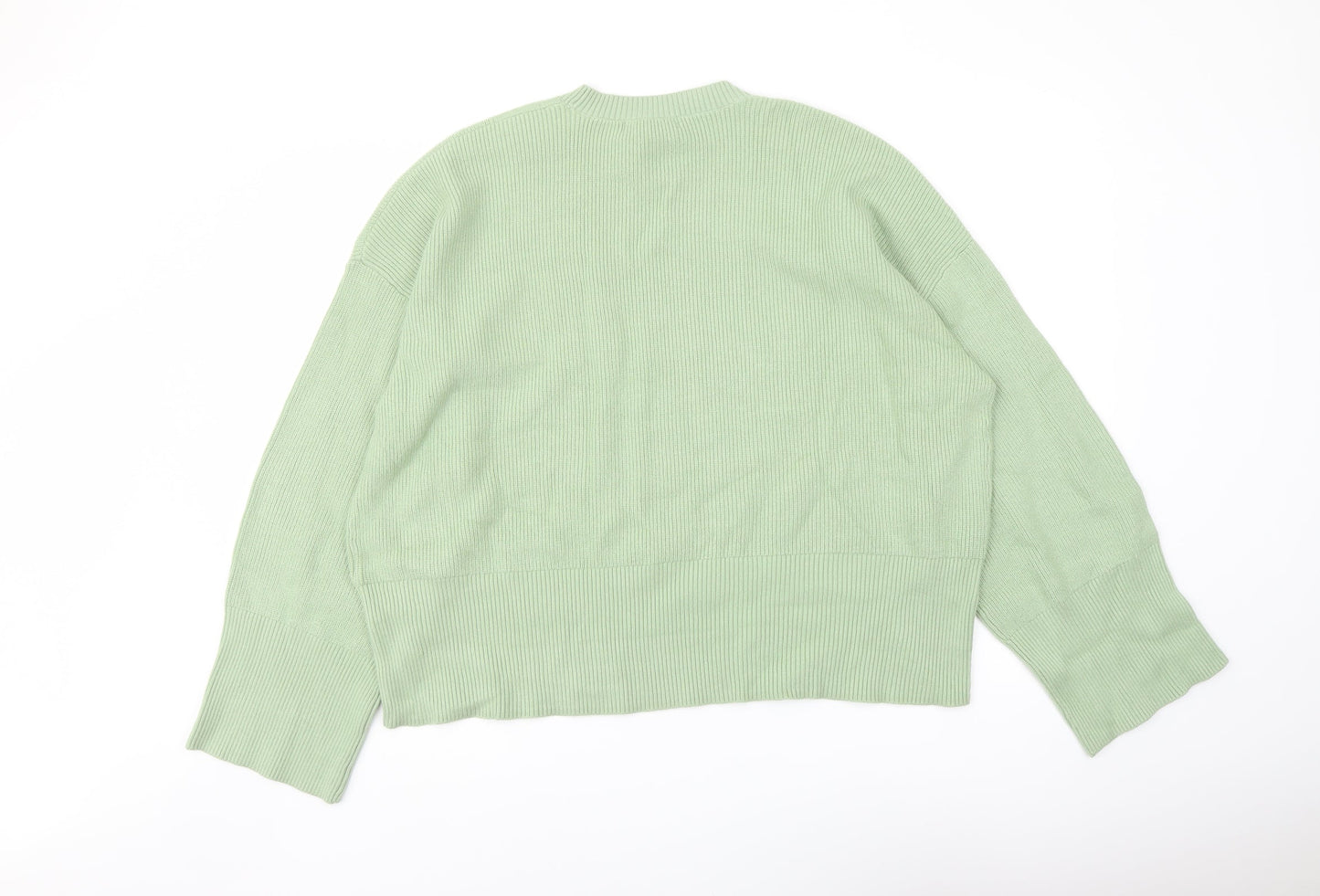 Marks and Spencer Womens Green Crew Neck Viscose Pullover Jumper Size XL