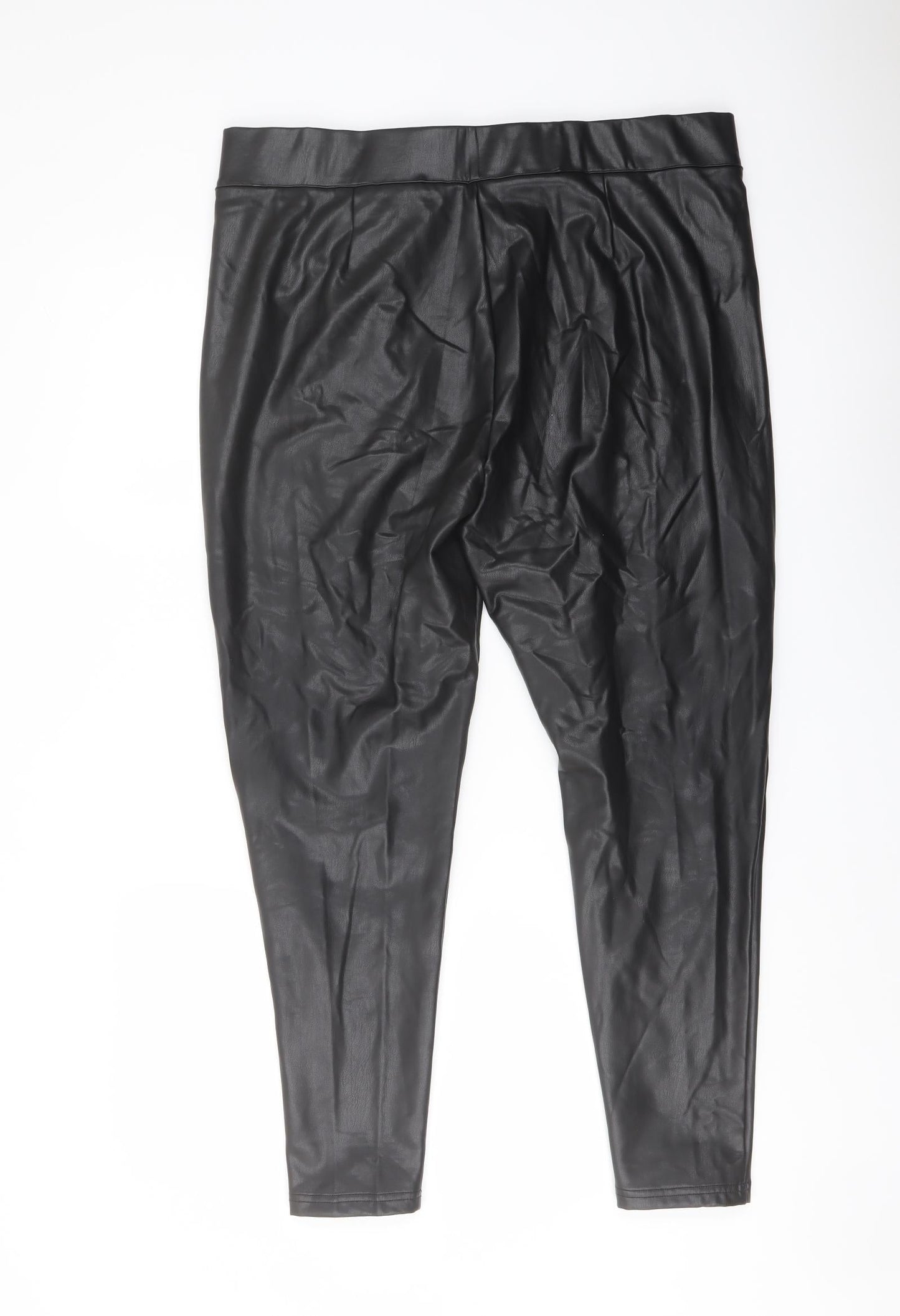 Marks and Spencer Womens Black Polyester Trousers Size 18 L26 in Regular