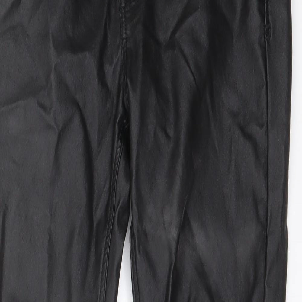 Stradivarius Womens Black Polyester Jegging Trousers Size 12 L27 in Regular Button