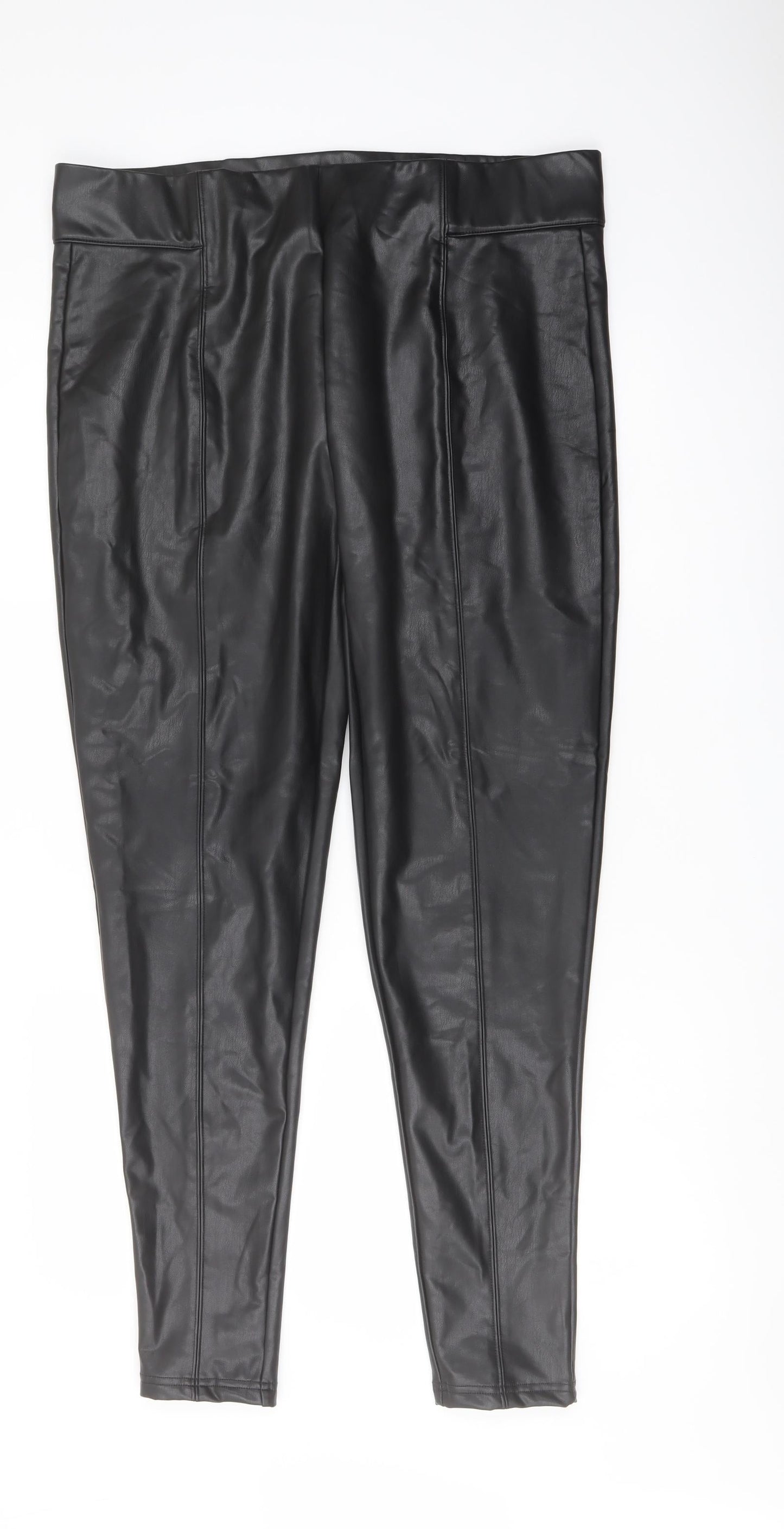 Marks and Spencer Womens Black Polyester Trousers Size 18 L29 in Regular