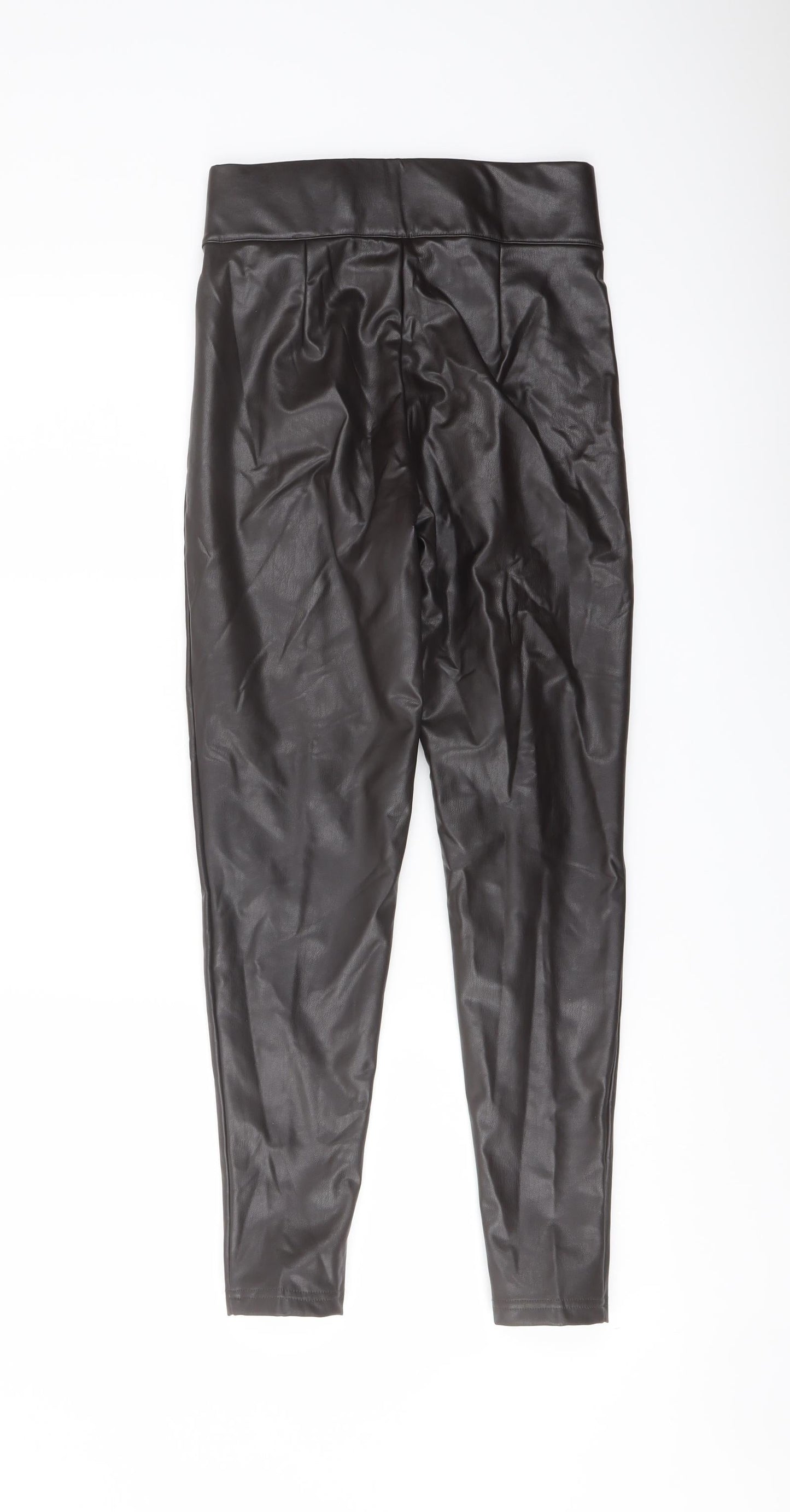 Marks and Spencer Womens Brown Polyester Trousers Size 6 L25 in Regular