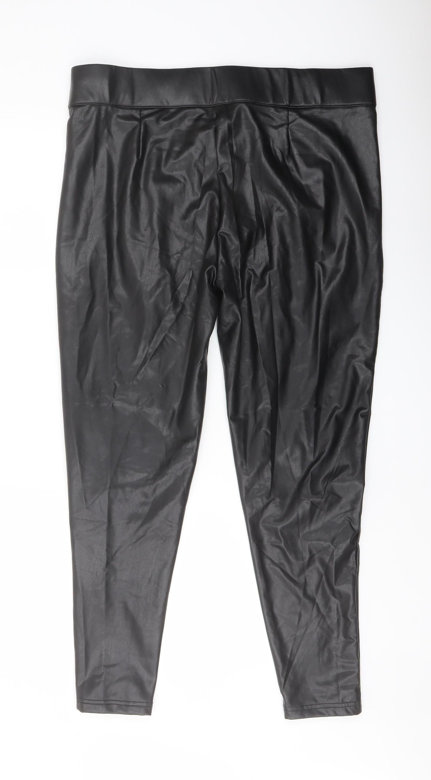 Marks and Spencer Womens Black Polyester Trousers Size 18 L27 in Regular