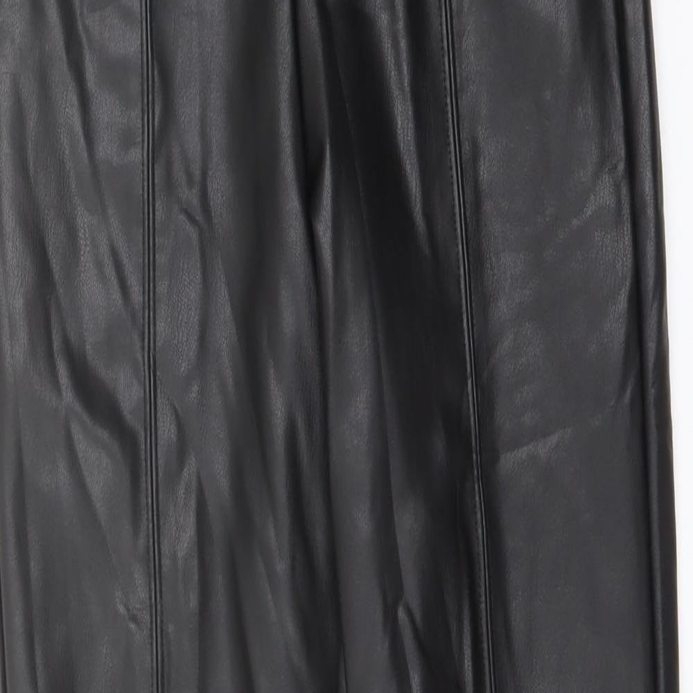 Marks and Spencer Womens Black Polyester Trousers Size 8 L27 in Regular