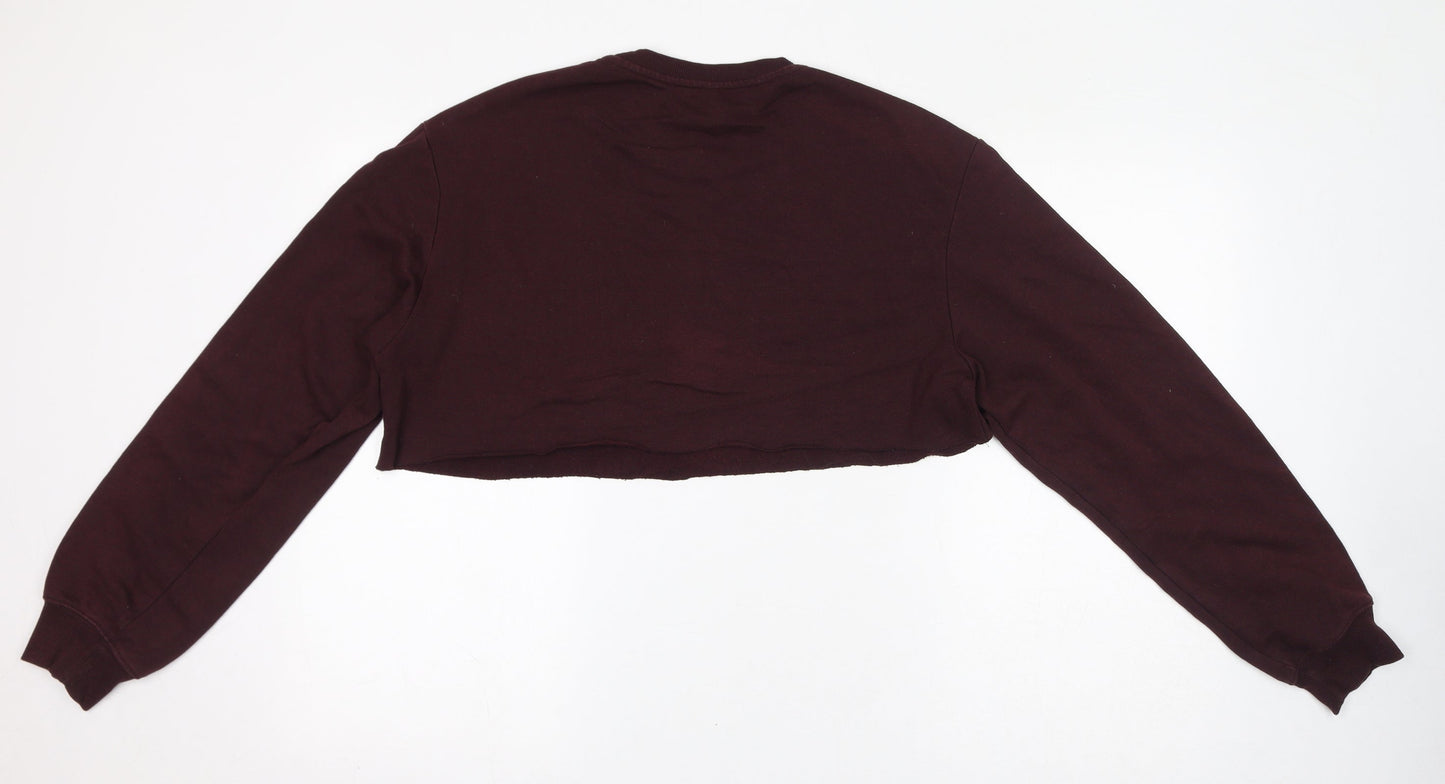 Divided by H&M Womens Red Polyester Pullover Sweatshirt Size M Pullover - Cropped