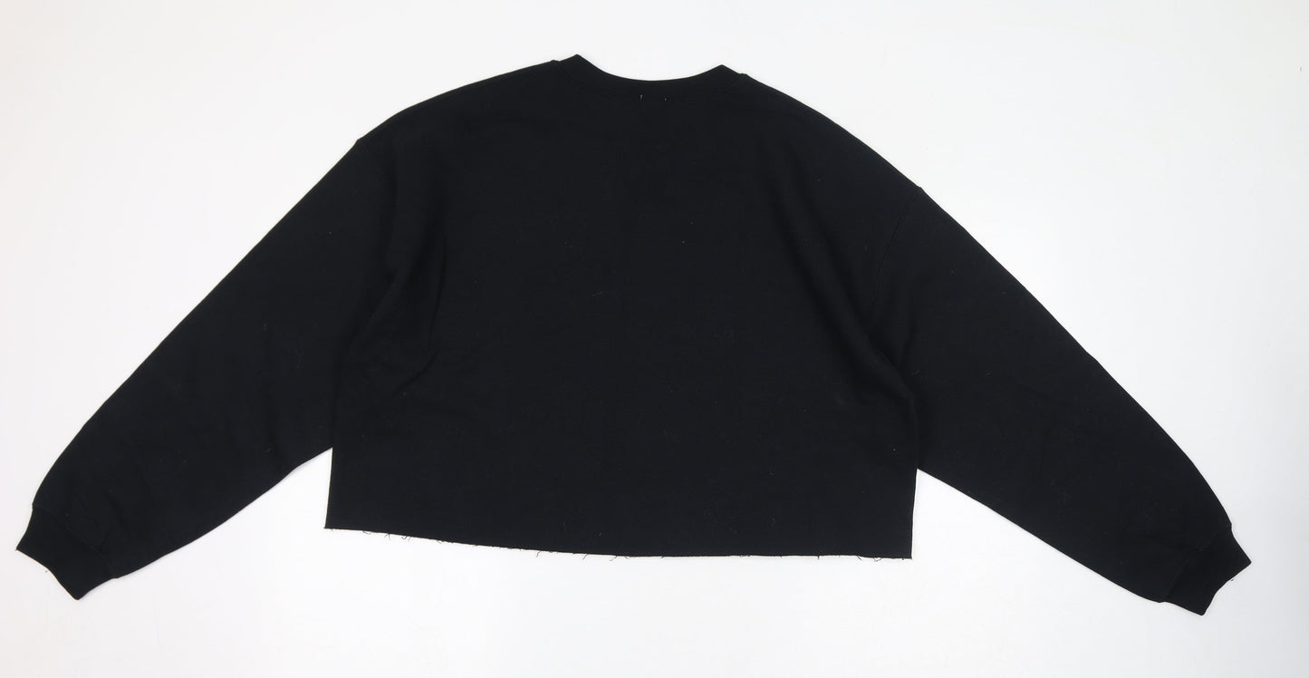 River Island Womens Black Polyester Pullover Sweatshirt Size M Pullover - La Beaute Dans Toute, Cropped