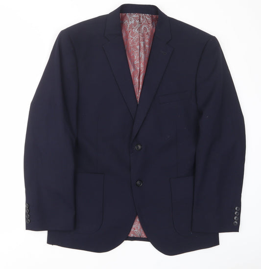 Harry Brown Mens Blue Wool Jacket Suit Jacket Size 42 Regular