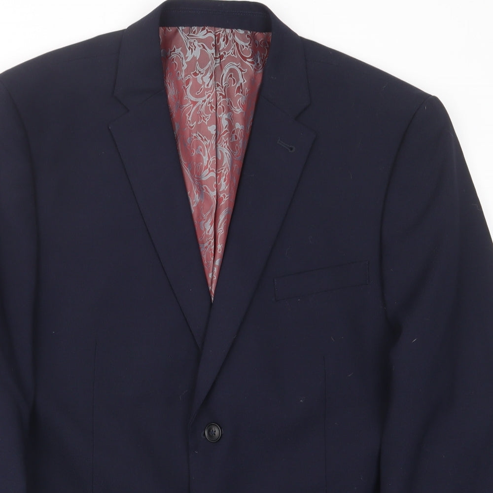 Harry Brown Mens Blue Wool Jacket Suit Jacket Size 42 Regular