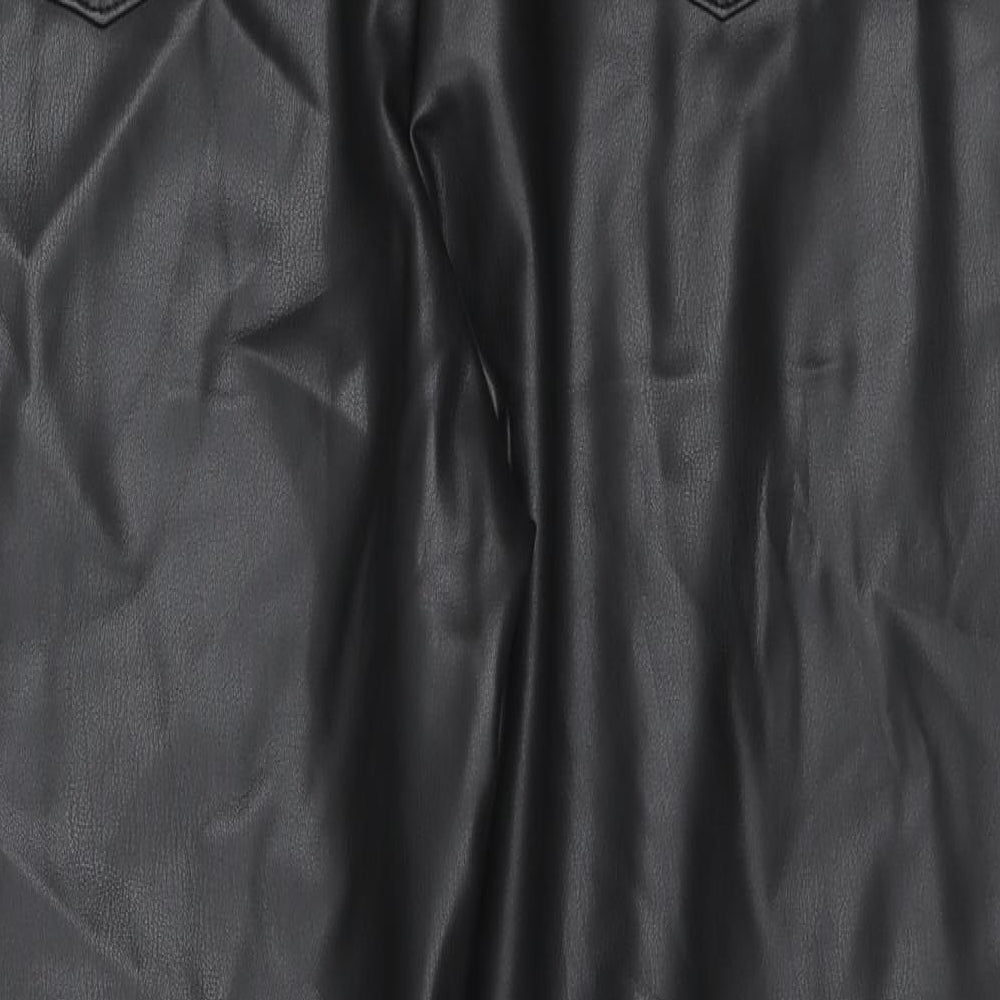 Marks and Spencer Womens Black Polyester Trousers Size 18 L24 in Regular Zip