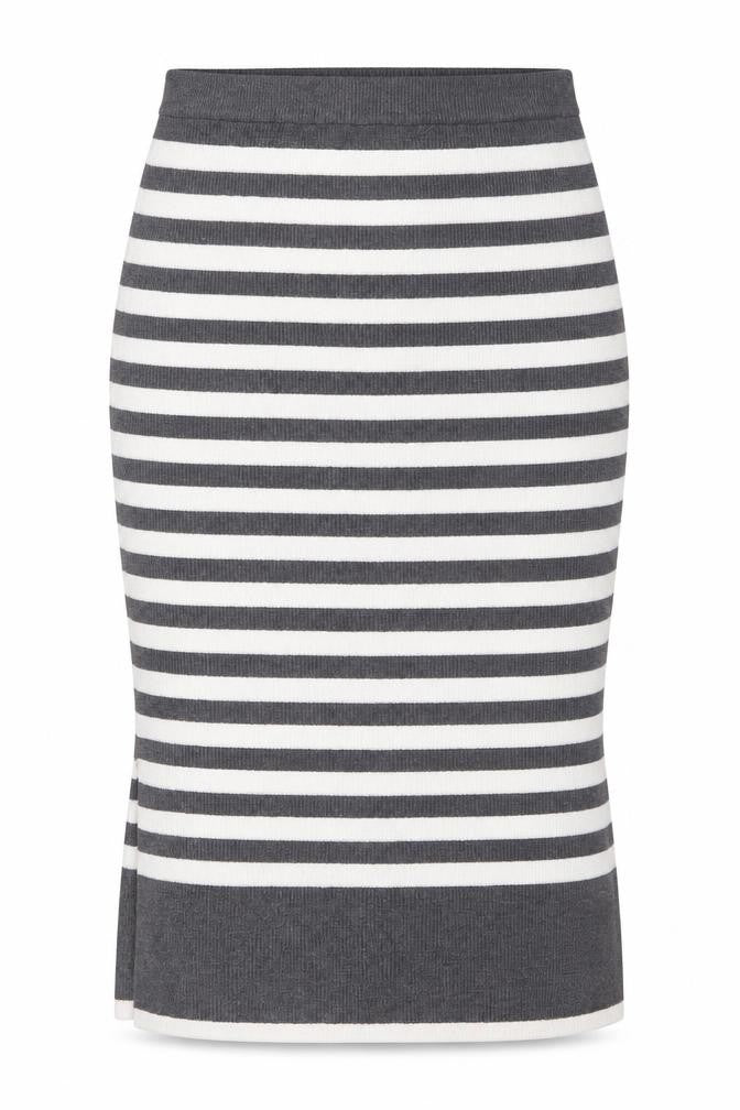 Marks and Spencer Womens Grey Striped Viscose A-Line Skirt Size L