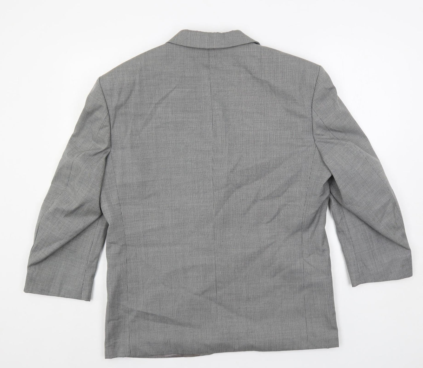 Hugo James Mens Grey Geometric Wool Jacket Suit Jacket Size 40 Regular
