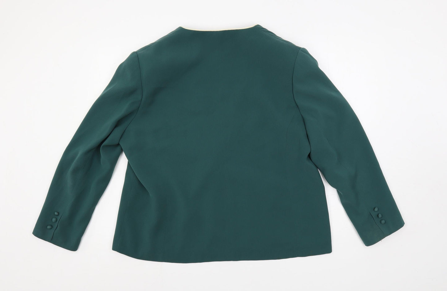 Un Jour Ailleurs Womens Green Jacket Blazer Size 20 Button