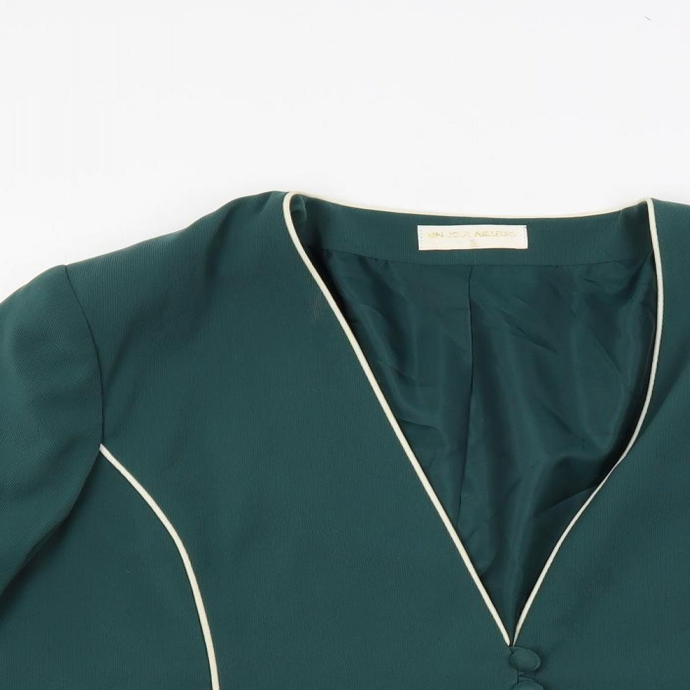Un Jour Ailleurs Womens Green Jacket Blazer Size 20 Button