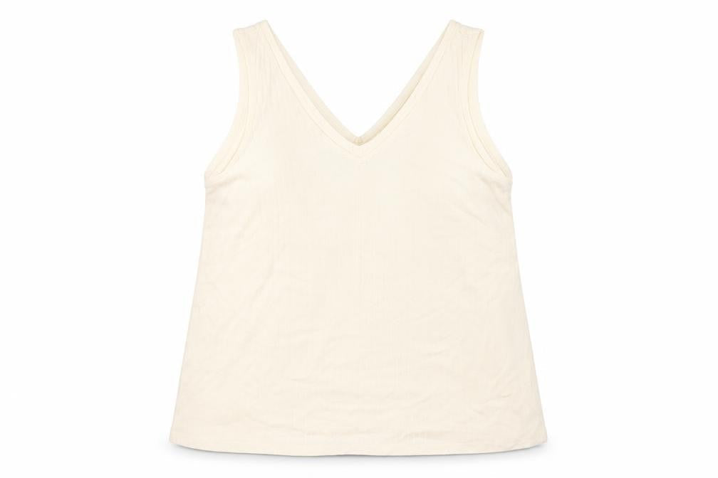 Marks and Spencer Womens Ivory Viscose Basic Tank Size 14 V-Neck