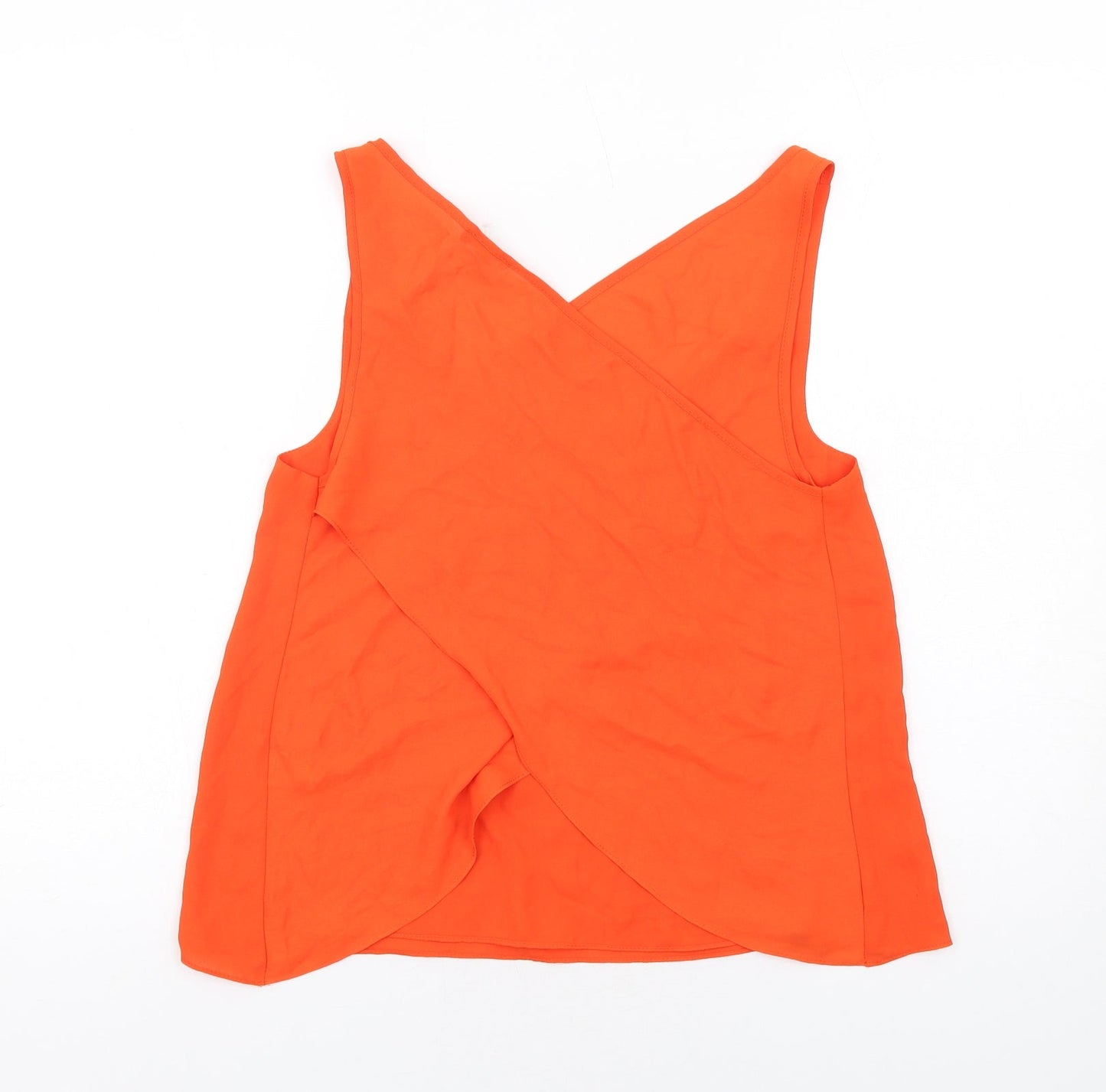 River Island Womens Orange Polyester Basic Tank Size 10 V-Neck