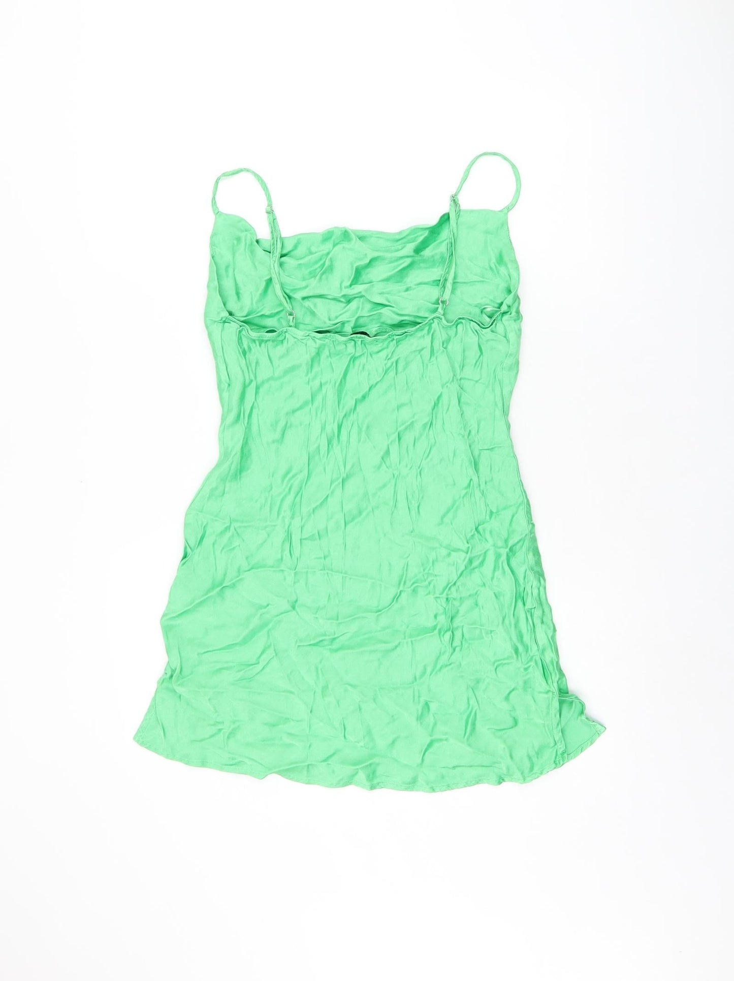 Bershka Womens Green Viscose Mini Size L Cowl Neck Pullover