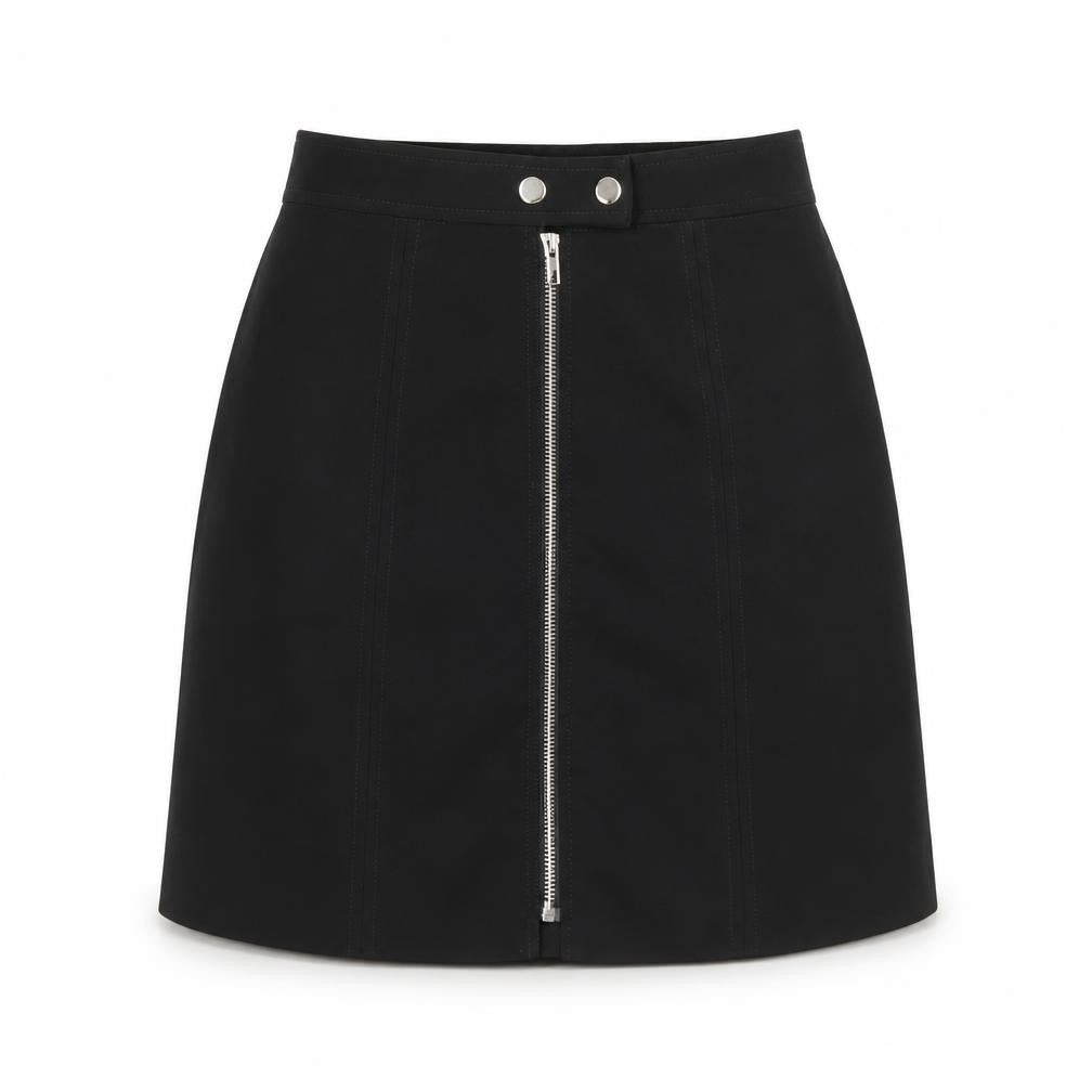 Warehouse Womens Black Polyester A-Line Skirt Size 6 Zip