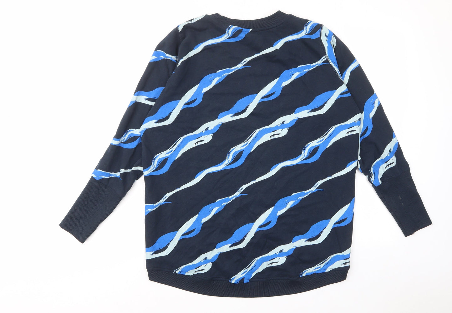 Numph Womens Blue Striped Cotton Pullover Sweatshirt Size XS Pullover