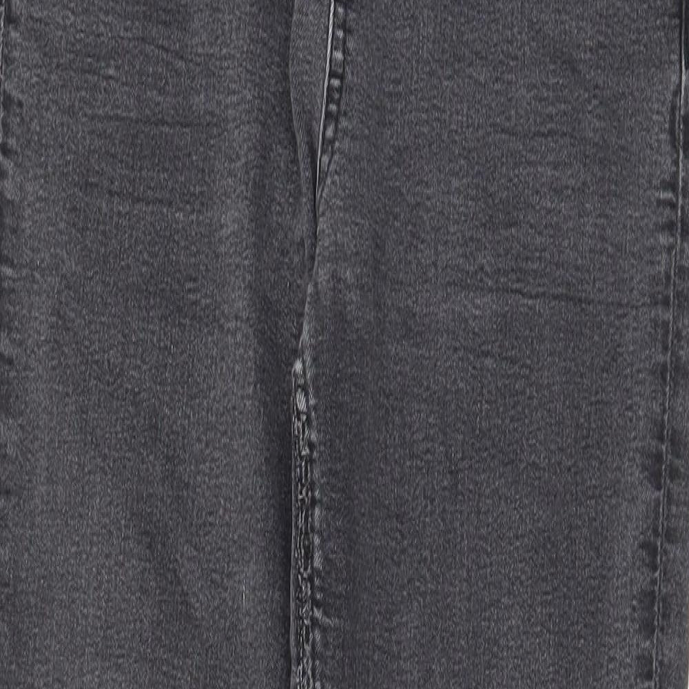 Marks and Spencer Womens Grey Cotton Skinny Jeans Size 10 L27 in Regular Zip - Pockets