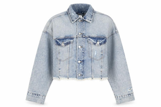 H&M Womens Blue Jacket Size M Button - Pockets