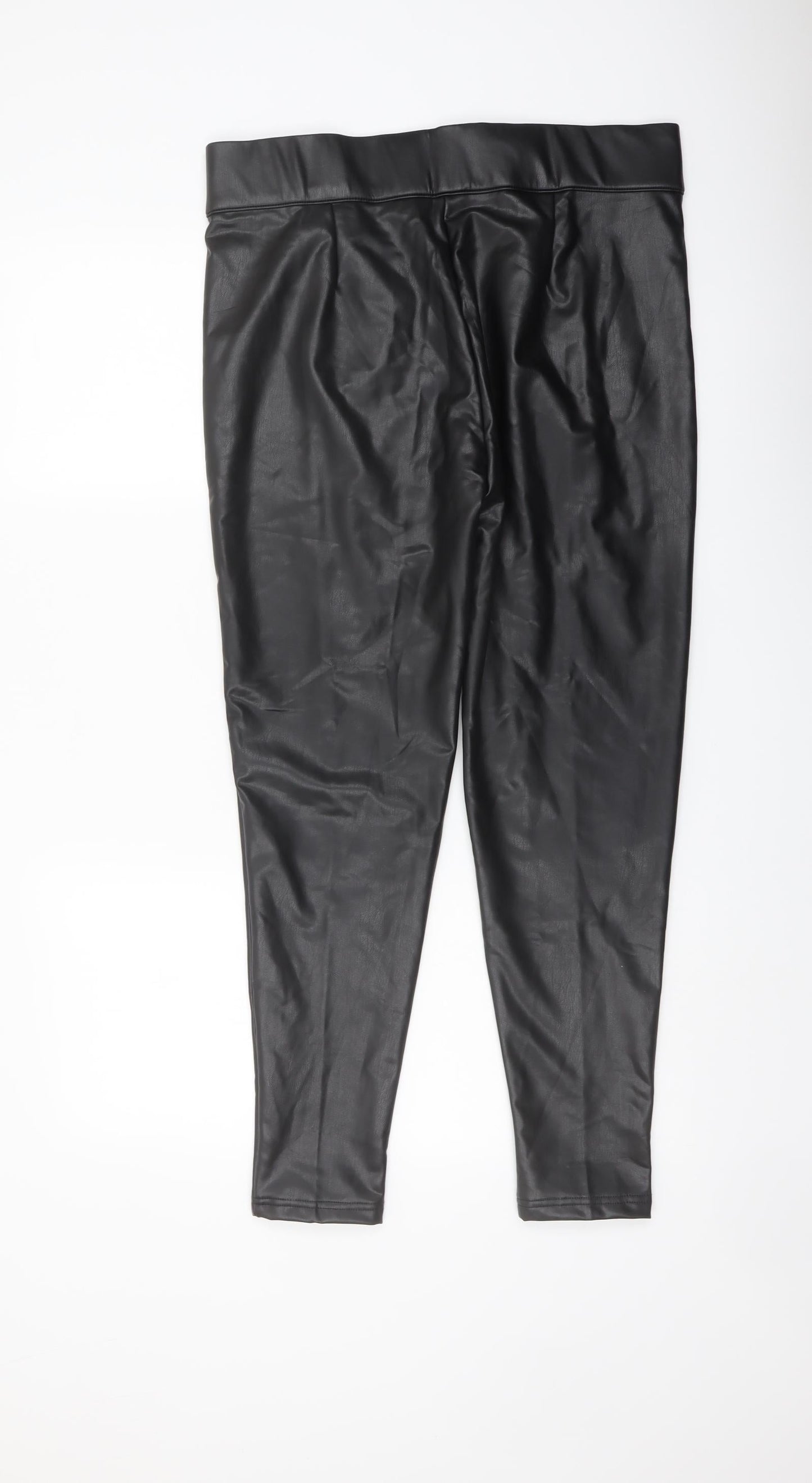 Marks and Spencer Womens Black Polyester Trousers Size 16 L27 in Regular