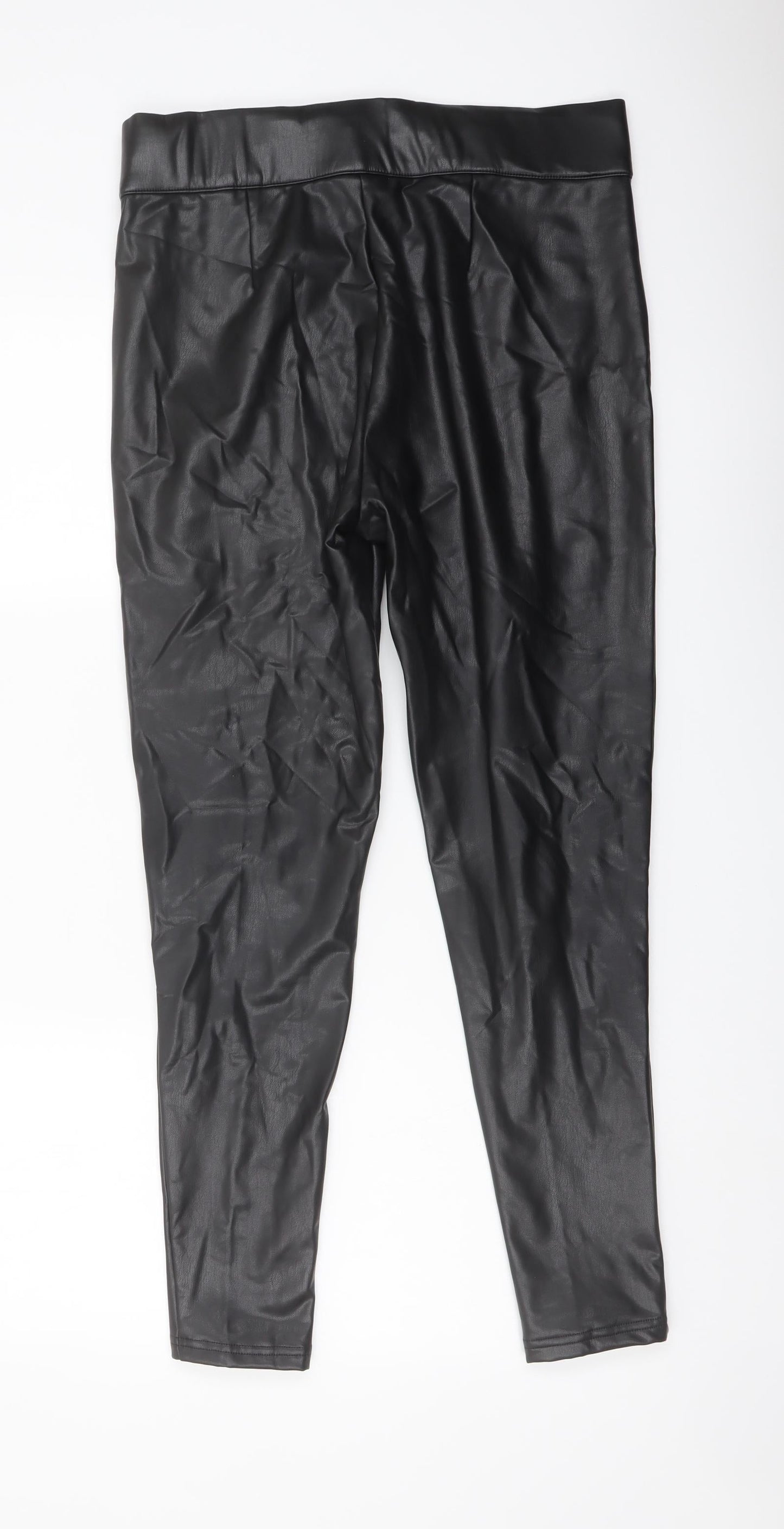 Marks and Spencer Womens Black Polyester Trousers Size 14 L27 in Regular