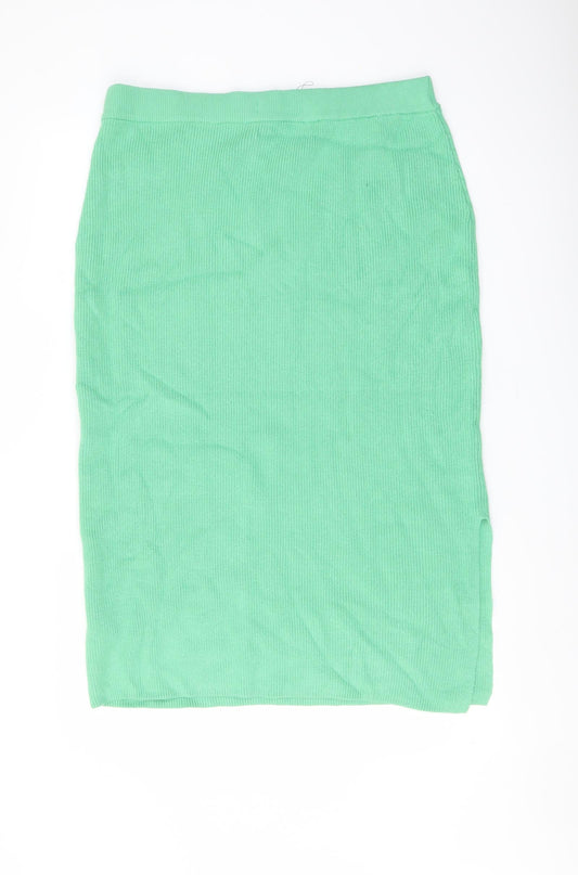 Marks and Spencer Womens Green Viscose Straight & Pencil Skirt Size L