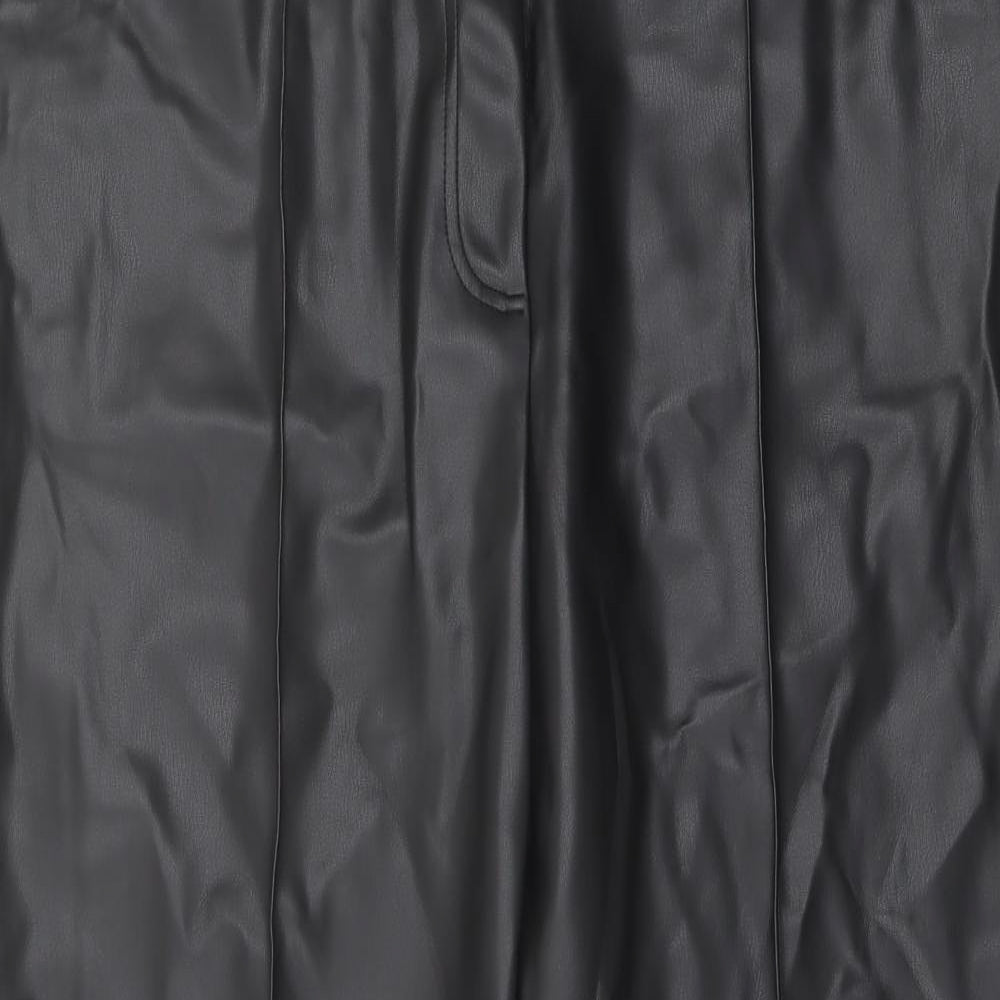 Marks and Spencer Womens Black Polyester Trousers Size 18 L25 in Regular Button