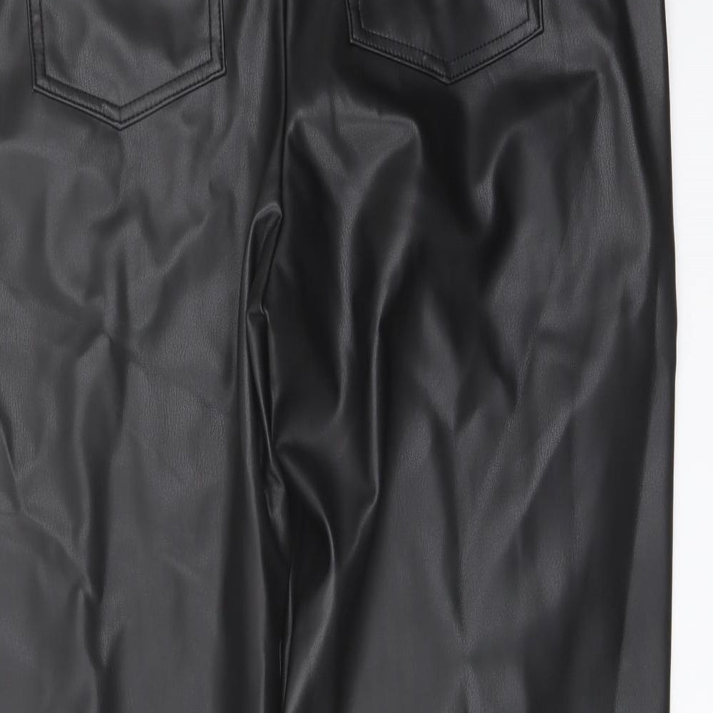 Marks and Spencer Womens Black Polyester Trousers Size 18 L25 in Regular Button