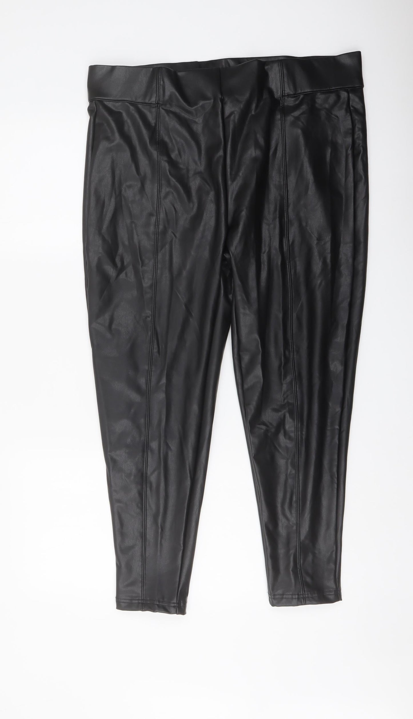 Marks and Spencer Womens Black Polyester Trousers Size 18 L25 in Regular