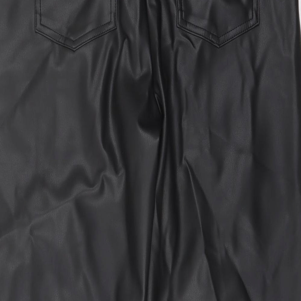 Marks and Spencer Womens Black Polyester Trousers Size 14 L24 in Regular Button