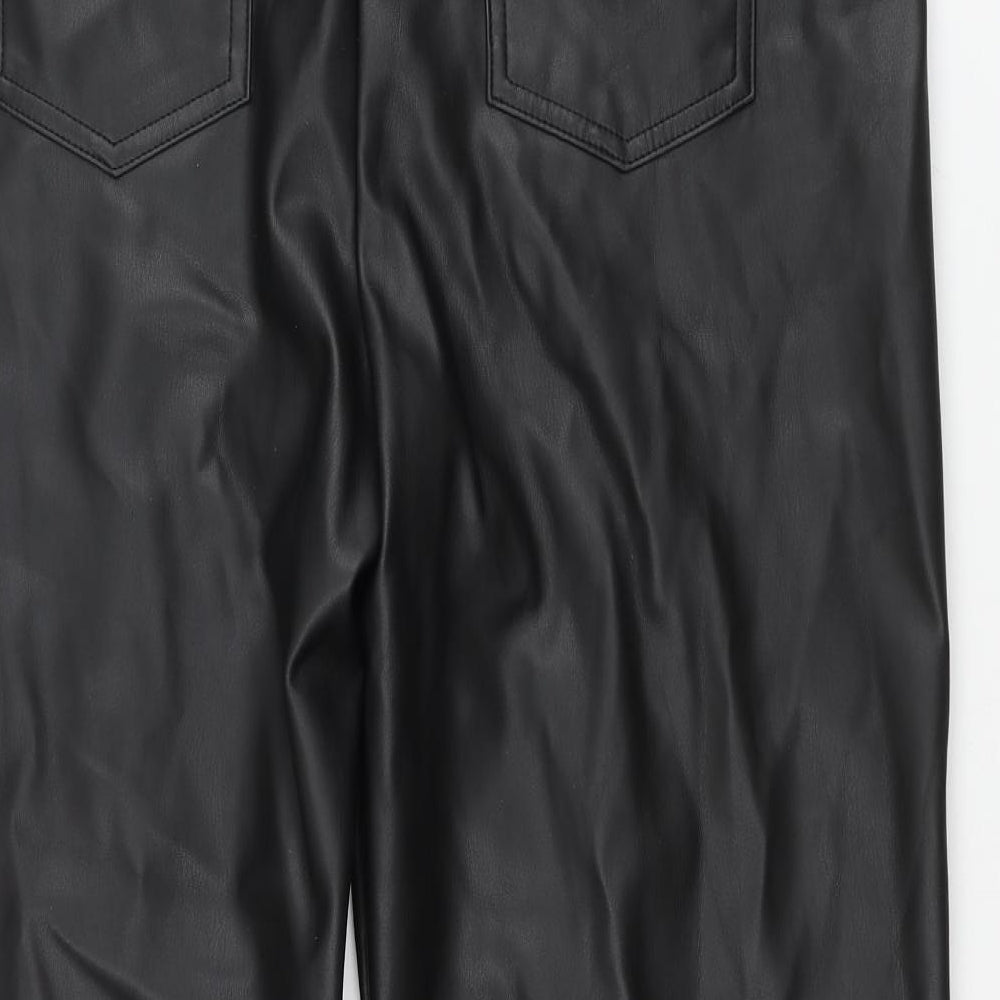 Marks and Spencer Womens Black Polyester Trousers Size 16 L24 in Regular Zip