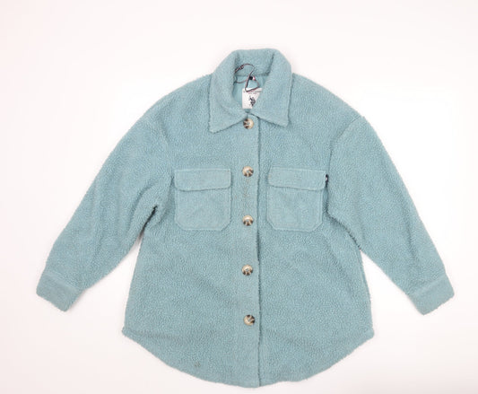 US Polo Assn. Womens Blue Jacket Coat Size XS Button - Shirt Jacket