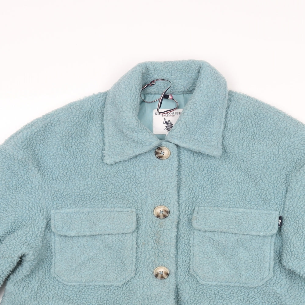 US Polo Assn. Womens Blue Jacket Coat Size XS Button - Shirt Jacket