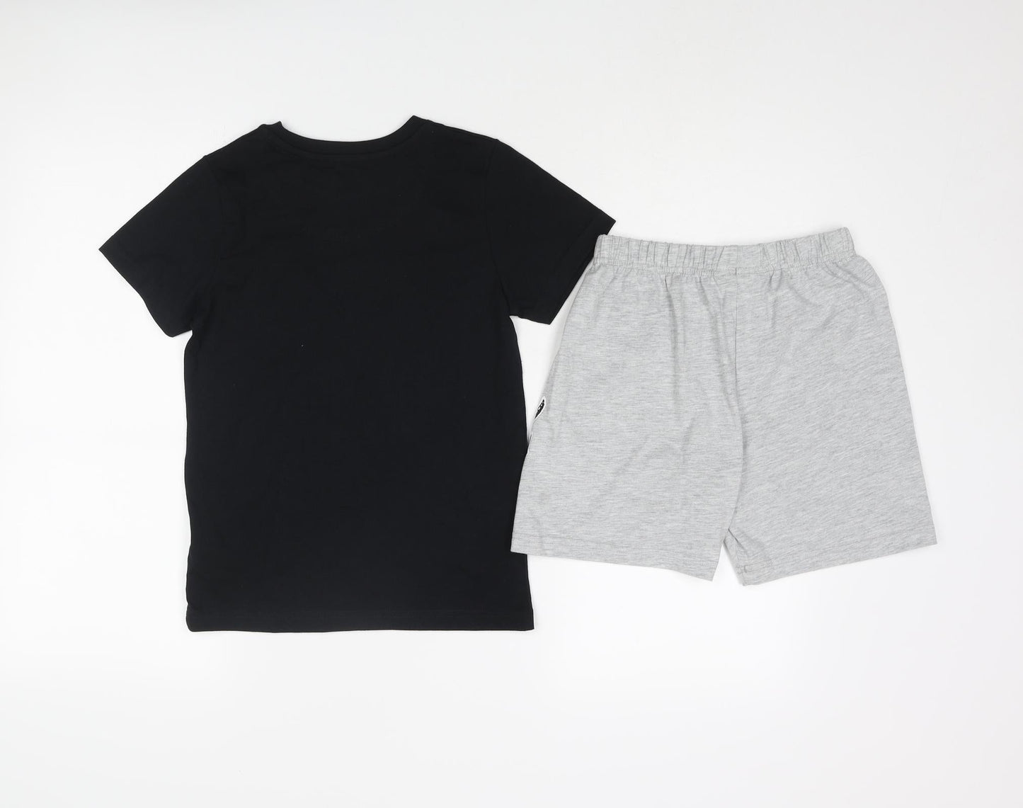 Marks and Spencer Boys Black Solid Cotton Pyjama Set Size 7-8 Years Pullover - Stranger Things