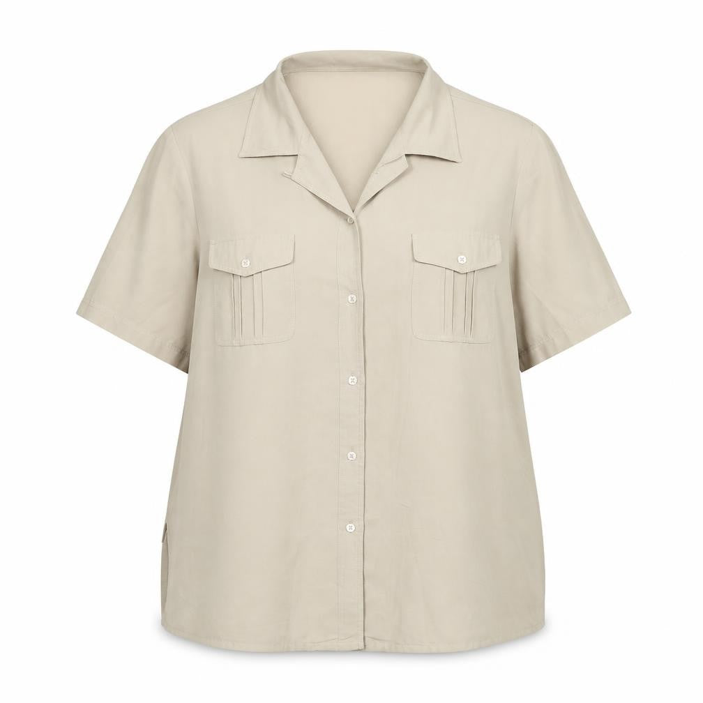 Berkertex Womens Beige Polyester Basic Button-Up Size 18 Collared